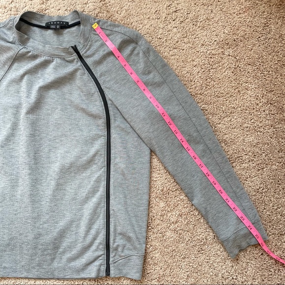 Theory Sonan B Moto Asymmetrical Full Zip-Up Long Sleeve Sweatshirt Size Small - Picture 15 of 16